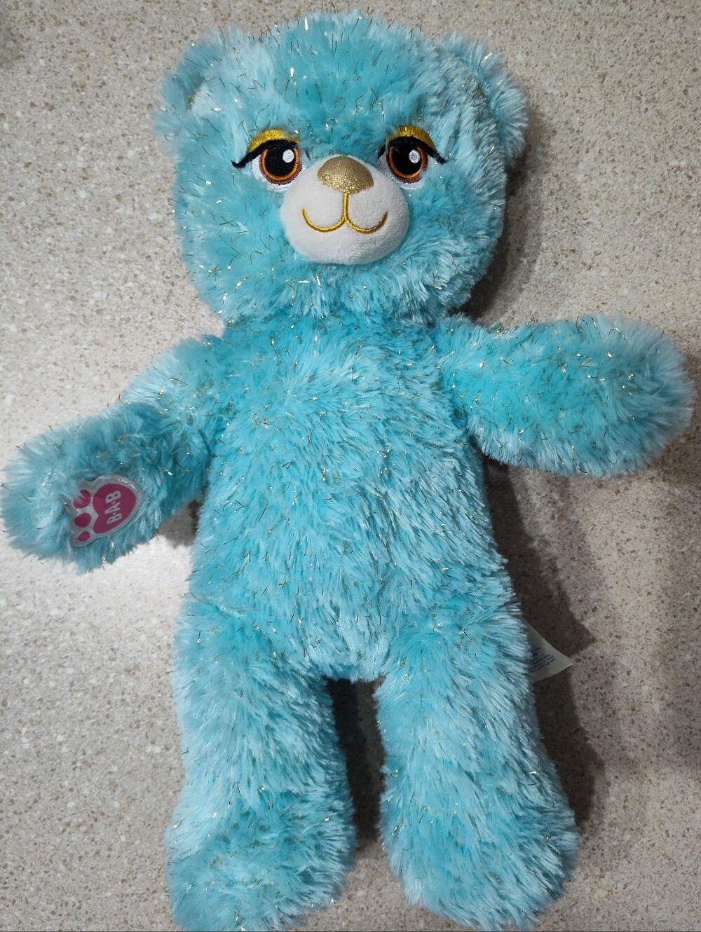 Plush Sparkle Blue Teddy Bear - Soft Kids Toy
